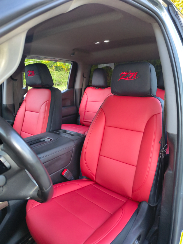 Red and black custom seat covers